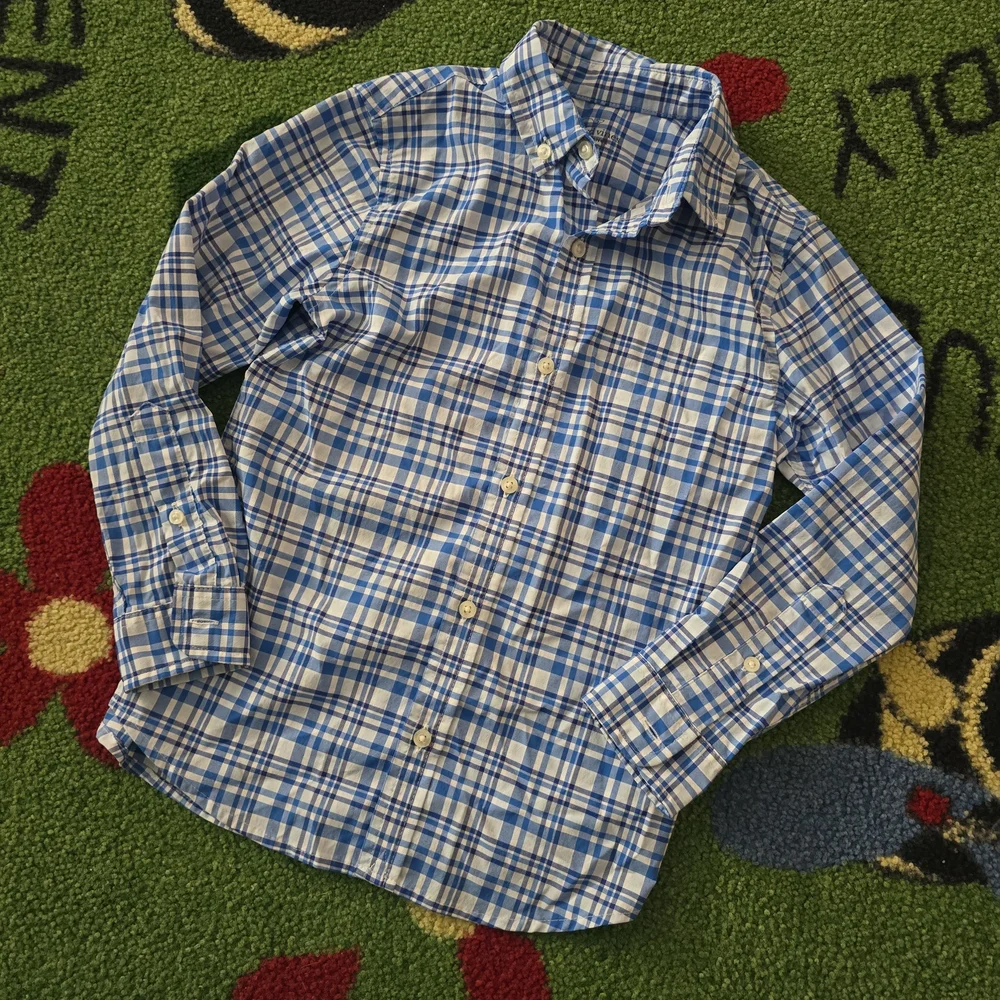 Vineyard Vines Kids Blue and White Plaid Button Down Shirt